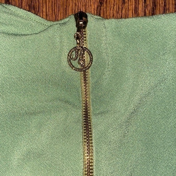 Roberto Cavalli (Class) olive green dress gold snake zipper limited edition - Picture 10 of 16